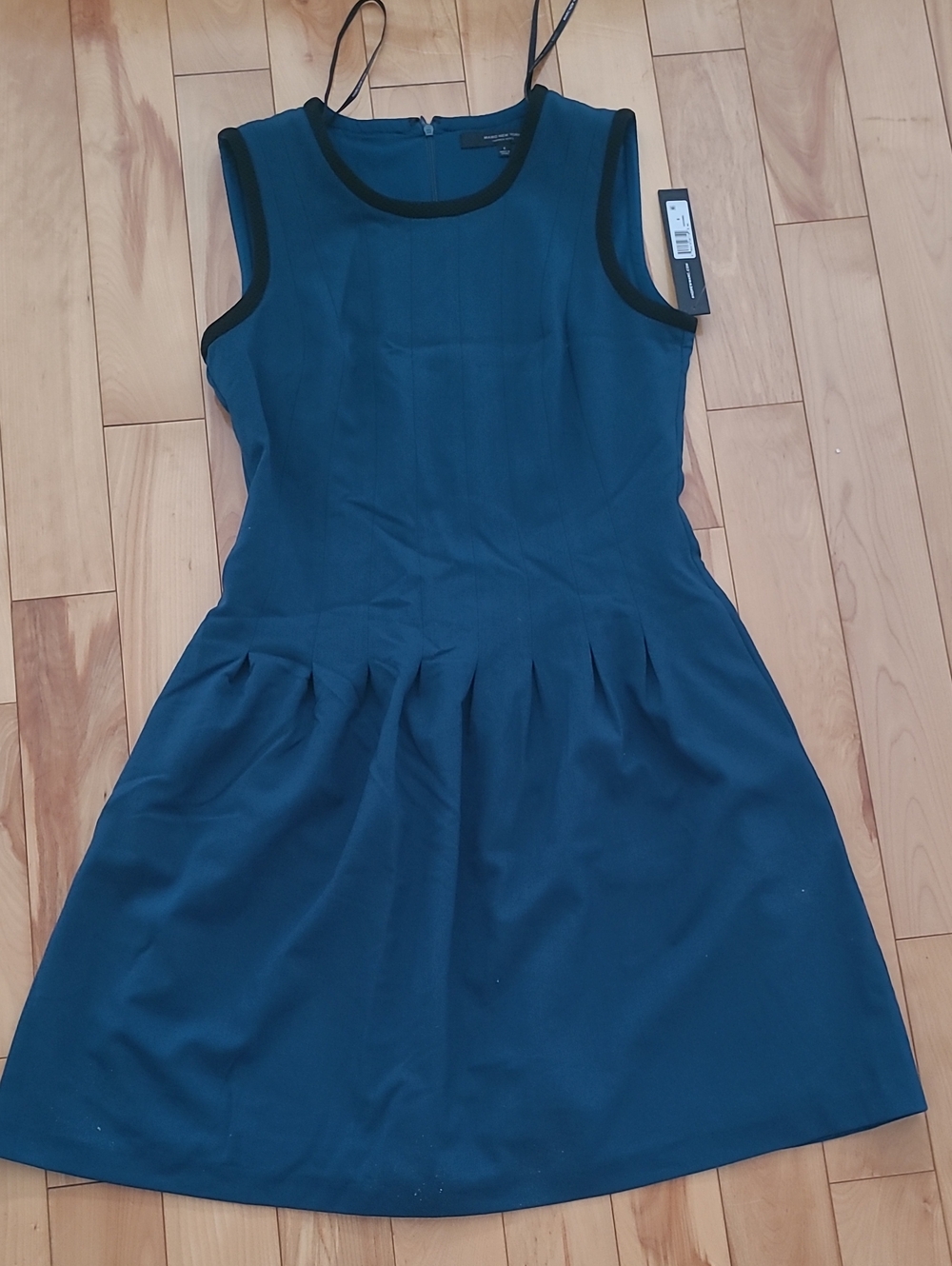 Marc New York Teal Sleeveless Fit & Flare Dress with Black Trim